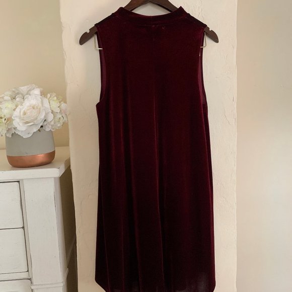 Sophie and Trey Burgundy Velvet Slip Dress - Picture 2 of 3